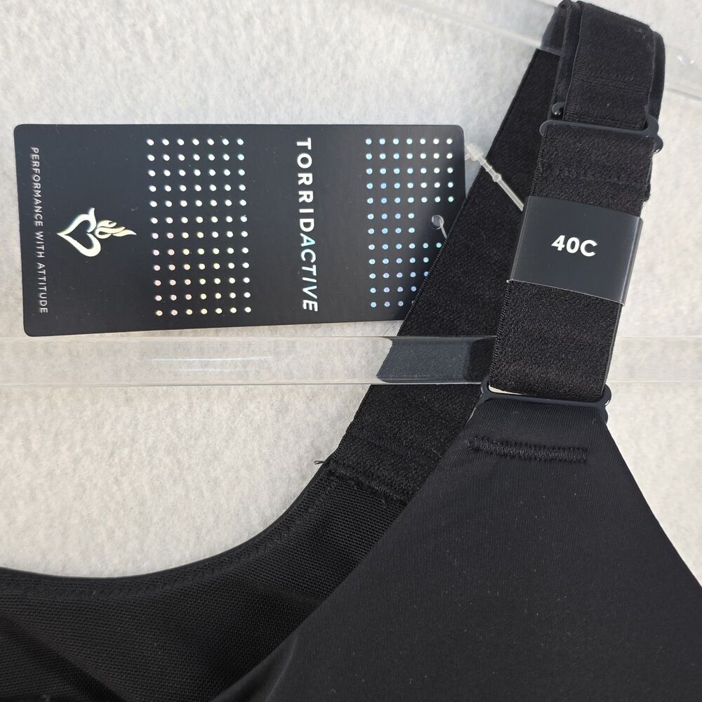 Torrid Active High Impact Wireless Zip Front Sports Bra 40C Rich Black NWT - Picture 4 of 7